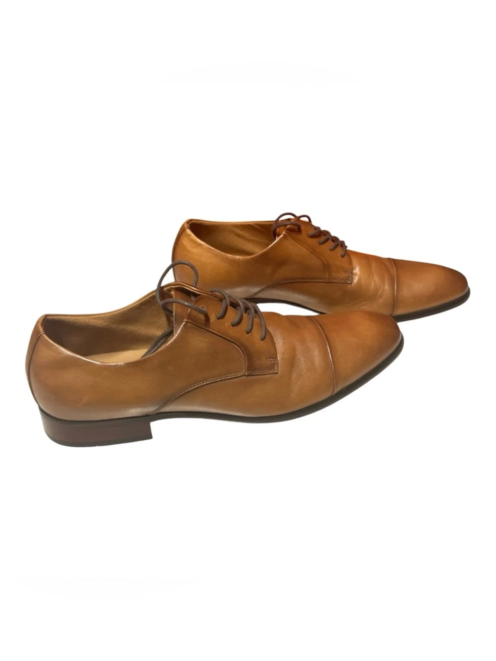 Aldo Brown Cow Leather Classic Men's Cap-Toe Oxford Leather Derby Lace Up Shoes